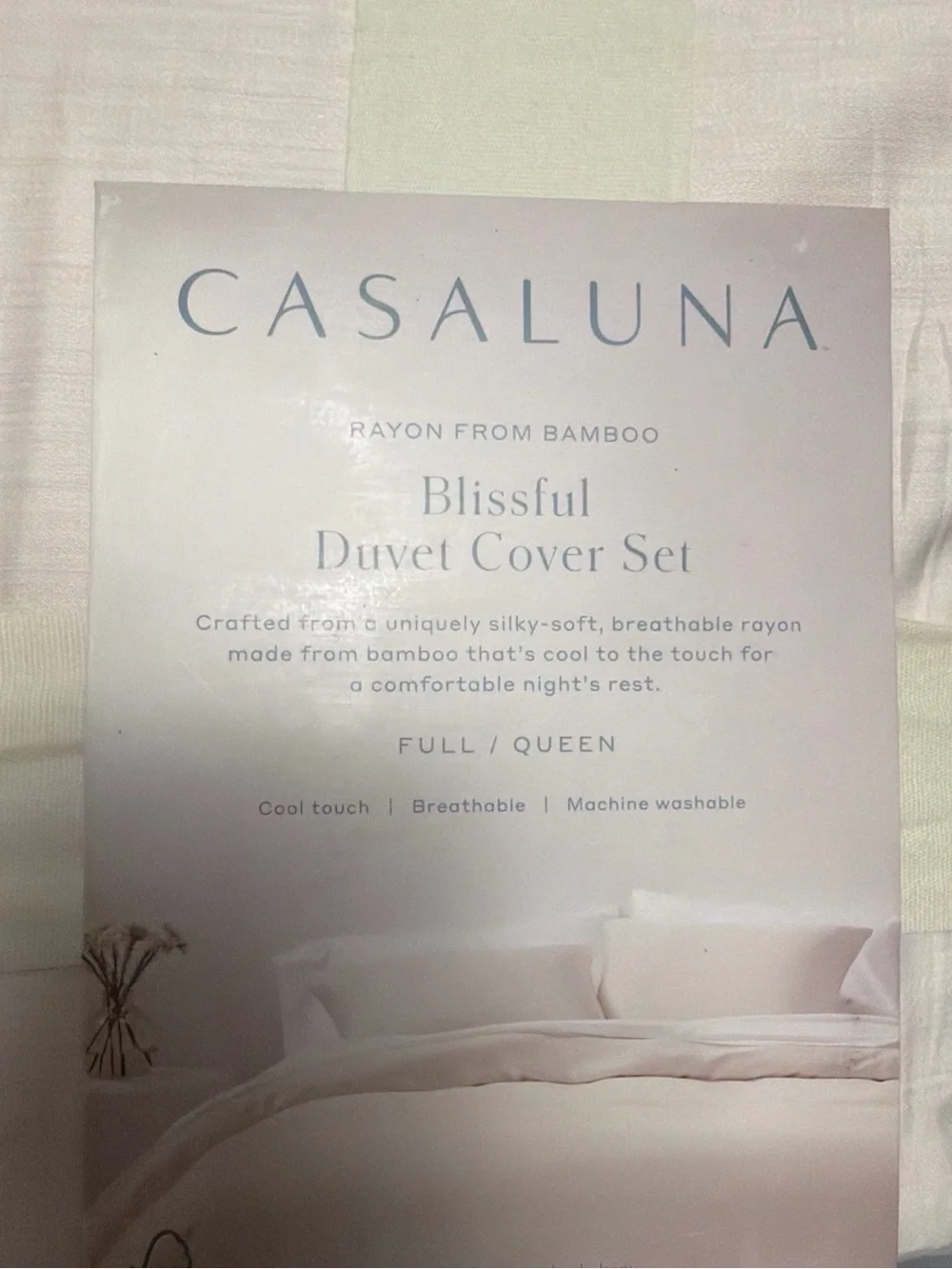 Full/Queen Rayon from Bamboo Duvet Set Natural - Casaluna new